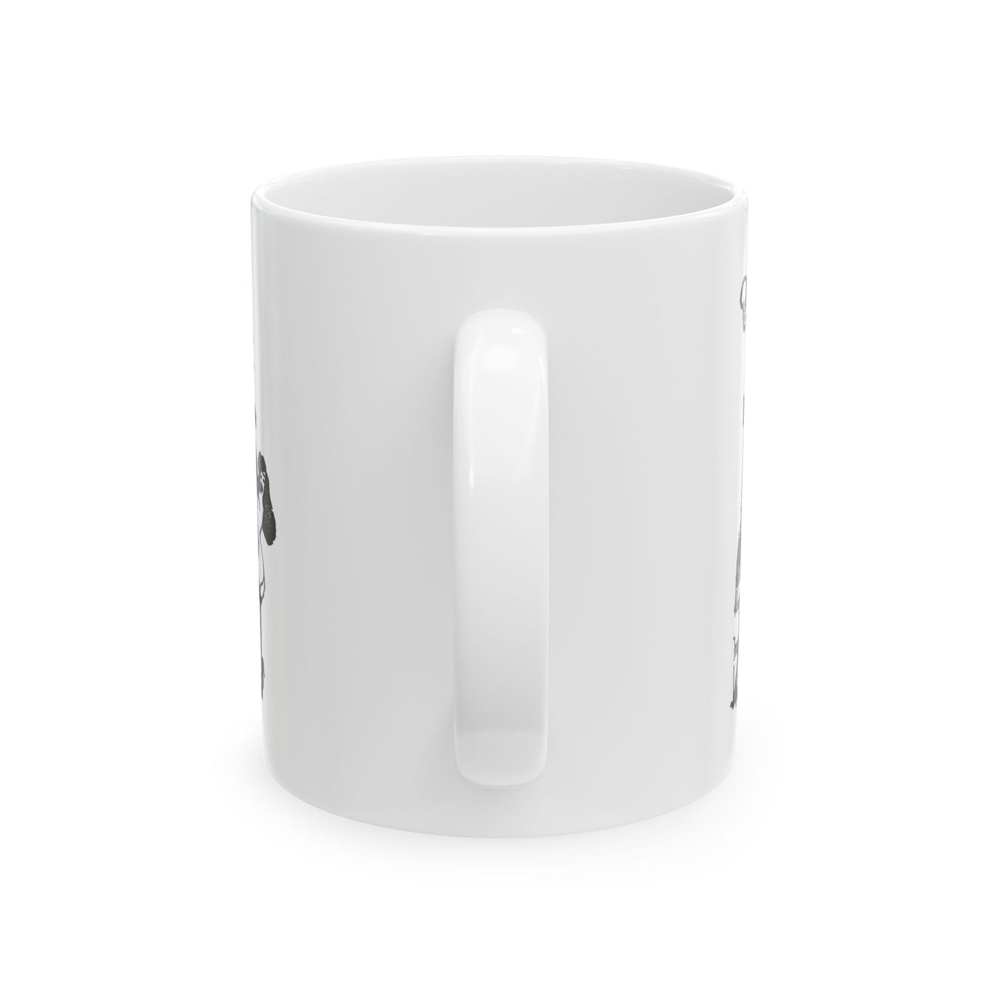 Femlin White and Black Vintage Inspired Ceramic Mug - 11oz, 15oz