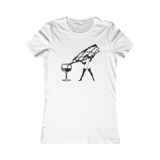 Femlin Pouring Champagne Bottle - Women's Favorite Tee