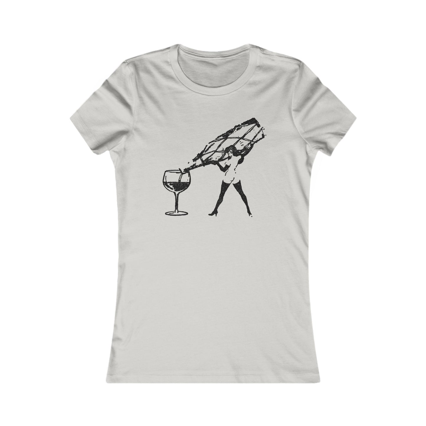 Femlin Pouring Champagne Bottle - Women's Favorite Tee