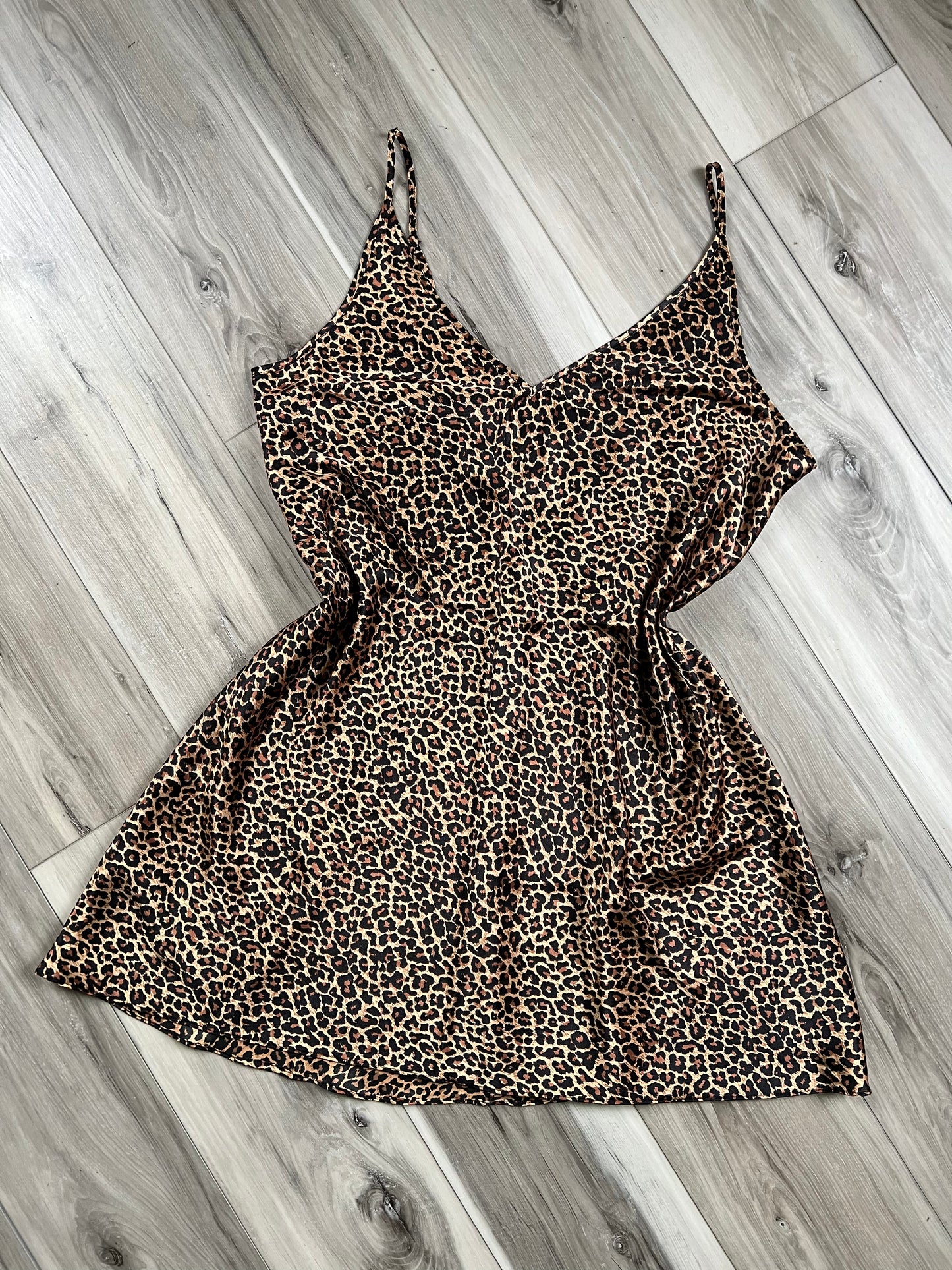 Vintage Leopard Print Slip Nightie - Size L