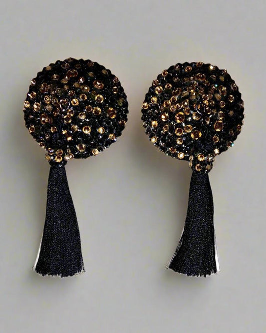 Smoky Gold Shadow Rhinestone Pasties - 2.5"