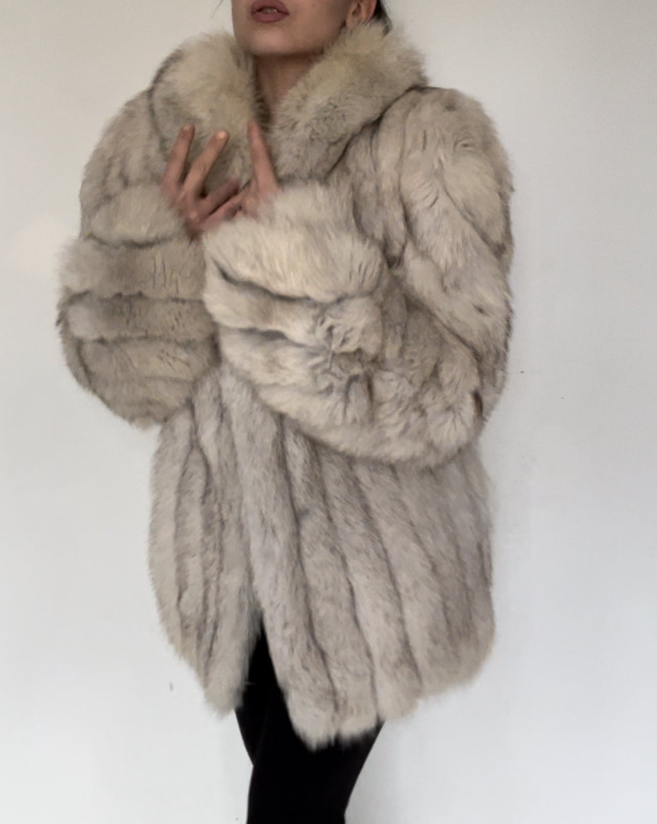 Blue Fox Vintage Fur Coat